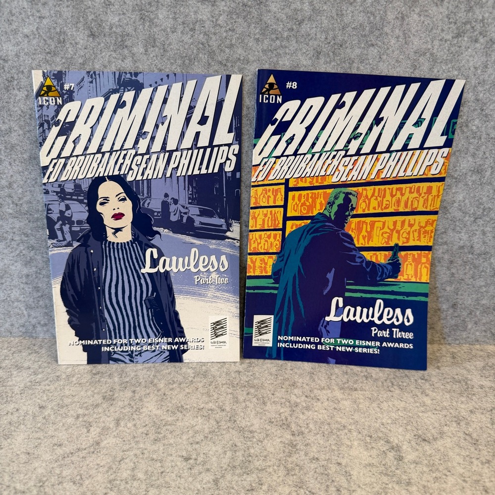 Set of 2 Criminal #7 and #8 Comic Books  by Ed Brubaker and Sean Phillips, 2007
